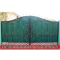 Кованые ворота из калиткой из профнастила Київ