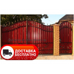 Кованые ворота из художественной ковкой и профнастила Тернопіль