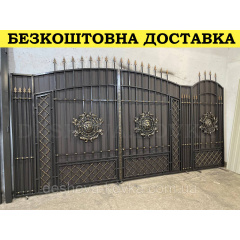 Ворота с ковкой и калиткой Павлоград