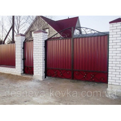 Ковані ворота з профнастилом та елементами кування Южноукраїнськ