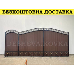 Кованые ворота из профнастила под заказ Код: А-0130 Запоріжжя