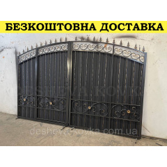 Кованые ворота из профнастила Код: А-0191(1) Київ