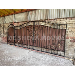 Кованые ворота из профнастила Код: А-01150 Харків