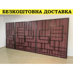 Ворота с вишневым матовым профнастилом в НАЛИЧИИ Львів
