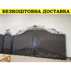 Кованые ворота из профнастила Код: А-01214 Київ