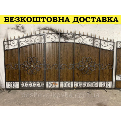Кованые ворота с калиткой и пиками Київ