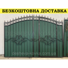 Ворота із профнастилу із вбудованою хвірткою Кременчук