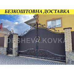 Кованые ворота из профнастила Код: А-01214 Сумы