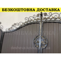 Кованые ворота из профнастила Код: А-01214 Сумы