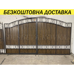 Ворота з профнастилом та каліткою Код: А-0109(1) Тернопіль
