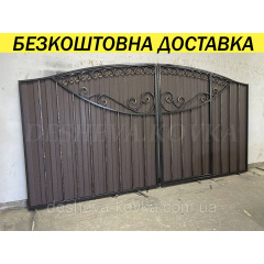 Ворота з профнастилом та каліткою Код: А-01171(1) Полтава