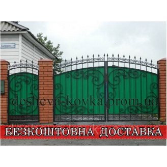 Ворота кованые из профнастила