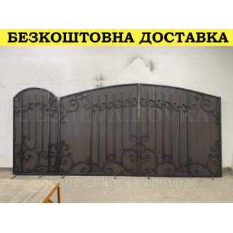 Ворота кованые из профнастила