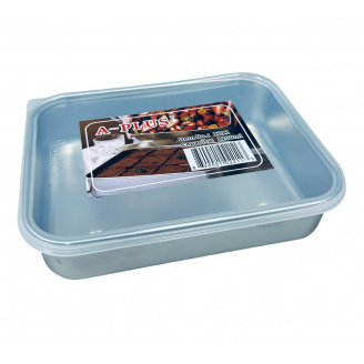 Лоток из нержавеющей стали с крышкой A-Plus 2211 1200 мл 20,3х15,7х4 см Стальной (23582)