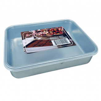 Лоток из нержавеющей стали с крышкой A-Plus 2212 1900 мл 24,5х19х5,5 см Стальной (23583)