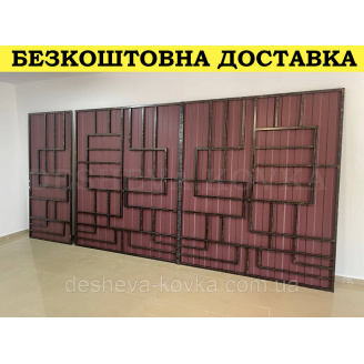 Ворота с вишневым матовым профнастилом в НАЛИЧИИ