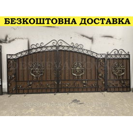 Кованые ворота из элементами художественной ковки