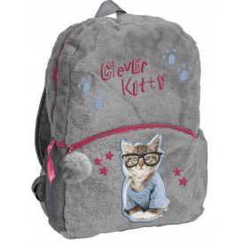 Плюшевый детский рюкзак для девочки Paso RHW-408 10L Серый