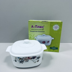 Каструля квадратна з кришкою A-Plus 1866 2,5 л Білий (23504) Київ