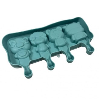Форма силіконова для морозива і цукерок Stenson 4418 із силіконовою кришкою 22х12,5х2,5 см Бірюзовий (23628)