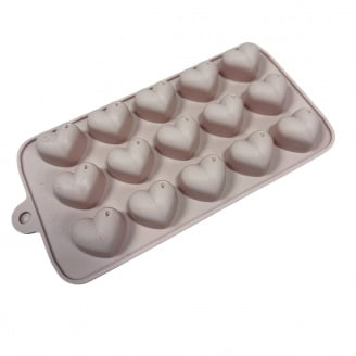 Силіконова форма для льоду та цукерок SNS H-057/2138 Сердечка 20,5х10,6х1 см Персиковий (23486)