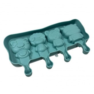 Форма силіконова для морозива і цукерок Stenson 4415 із силіконовою кришкою 20х14х2,5 см Бірюзовий (23627)