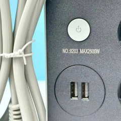 Подовжувач з USB Power Socket CNV 8203 2USB на 4 розетки 2 м Black Кропивницький
