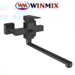 Смеситель для ванны длинный нос Winmix KUB EURO Black из нерж. стали (Chr-006) SUS304, Польша Изюм