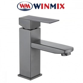 Змішувач для умивальника Winmix Graphite KUB (Chr-001) SUS304, Польща (нержавіюча сталь)