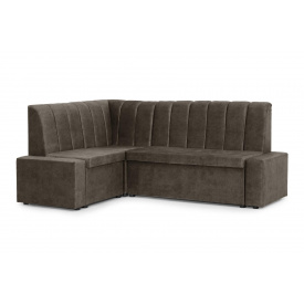 Кухонний куточок Генуя (145 × 205 см, велюр, з бильцями, коричневий) IMI