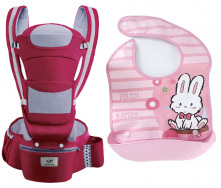 Хипсит эрго-рюкзак кенгуру переноска слюнявчик-трансформер Baby Carrier 20 кг 6 в 1 Бордовый (vol-9884)