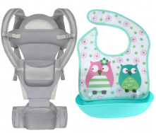 Хипсит эрго-рюкзак кенгуру переноска слюнявчик-трансформер Baby Carrier 20 кг 6 в 1 Серый (vol-9900)