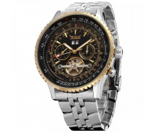 Чоловічий наручний годинник механічний Jaragar Luxury Silver