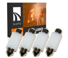Комплект світлодіодних ламп для вантажівок Napo Truck SJ-3030-6SMD 24V 39mm C5W C10W 4 шт Білий (2530971939)