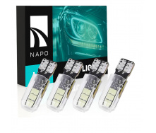 Комплект світлодіодних ламп Napo T10-3030-6smd-Lens W5W T10 4 шт Білий (2508400788)