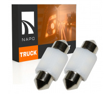 Комплект світлодіодних ламп для вантажівок Napo Truck SJ-3030-4SMD 24V 31mm C5W C10W 2 шт Білий (2530570409)
