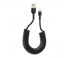Кабель ColorWay USB/Lightning M/M spiral 2.4 А 1 м Black CW-CBUL051-BK