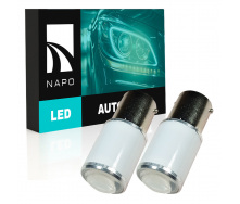 Комплект світлодіодних ламп Napo LED 1156-3030-6smd-Lens P21W 1156 BA15S 2 шт Білий (2523881647)