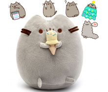Комплект 2Life М'яка іграшка Pusheen cat 12х15 см та Набір 5 шт багаторазових наклейок v-12320