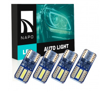 Комплект світлодіодних ламп Napo LED T10-7020-2smd W5W T10 4 шт Білий (2470574145)