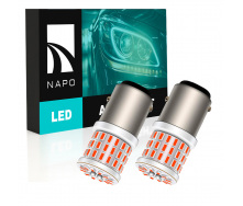 Комплект світлодіодних ламп Napo LED 1157-3014-57smd-ceram P21/5W 1157 BAU15S 2 шт Червоний (2473258008)