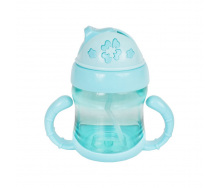 Дитячий поїльник з трубочкою Mega Zayka MGZ-0321 (Turquoise) 150 мл