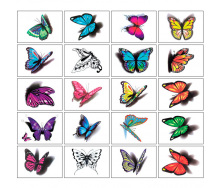 Наклейки татуювання Butterfly 20 шт (19665) GameStyle
