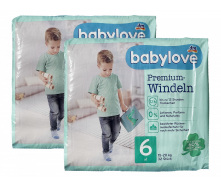 Дитячі одноразові підгузники Babylove Premium 6 XL 15-20 кг 64 шт