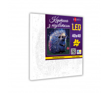 Картина за номерами Santi Казковий їжачок 40x40 см LED підсвітка (955080)