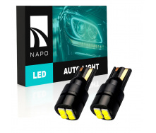 Комплект світлодіодних ламп Napo LED T10-3030-4smd W5W T10 2 шт Білий (2470575745)