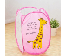 Корзина для игрушек UKC складная с боковым карманом 30х48 см 00336pink Розовый
