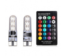 2x LED BTB W5W T10 лампа в автомобиль с пультом ДУ 6SMD 16 цветов