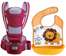 Хипсит эрго-рюкзак кенгуру переноска слюнявчик-трансформер Baby Carrier 20 кг 6 в 1 Бордовый (n-9885)
