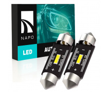 Комплект світлодіодних ламп Napo LED SJ-7020-1SMD-CANBUS 39mm C5W C10W 2 шт Білий (2530565789)